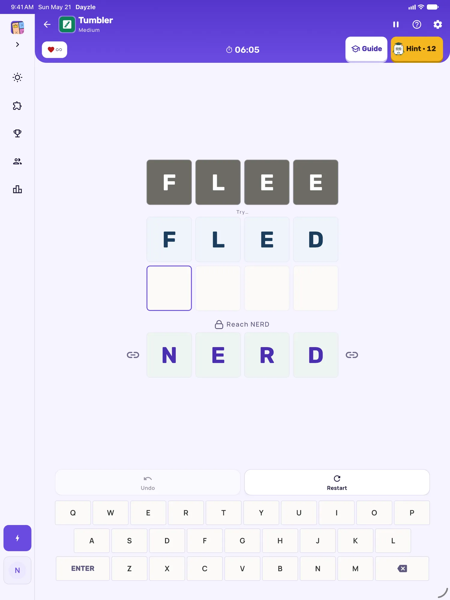 Tumbler on iPad: a board in progress