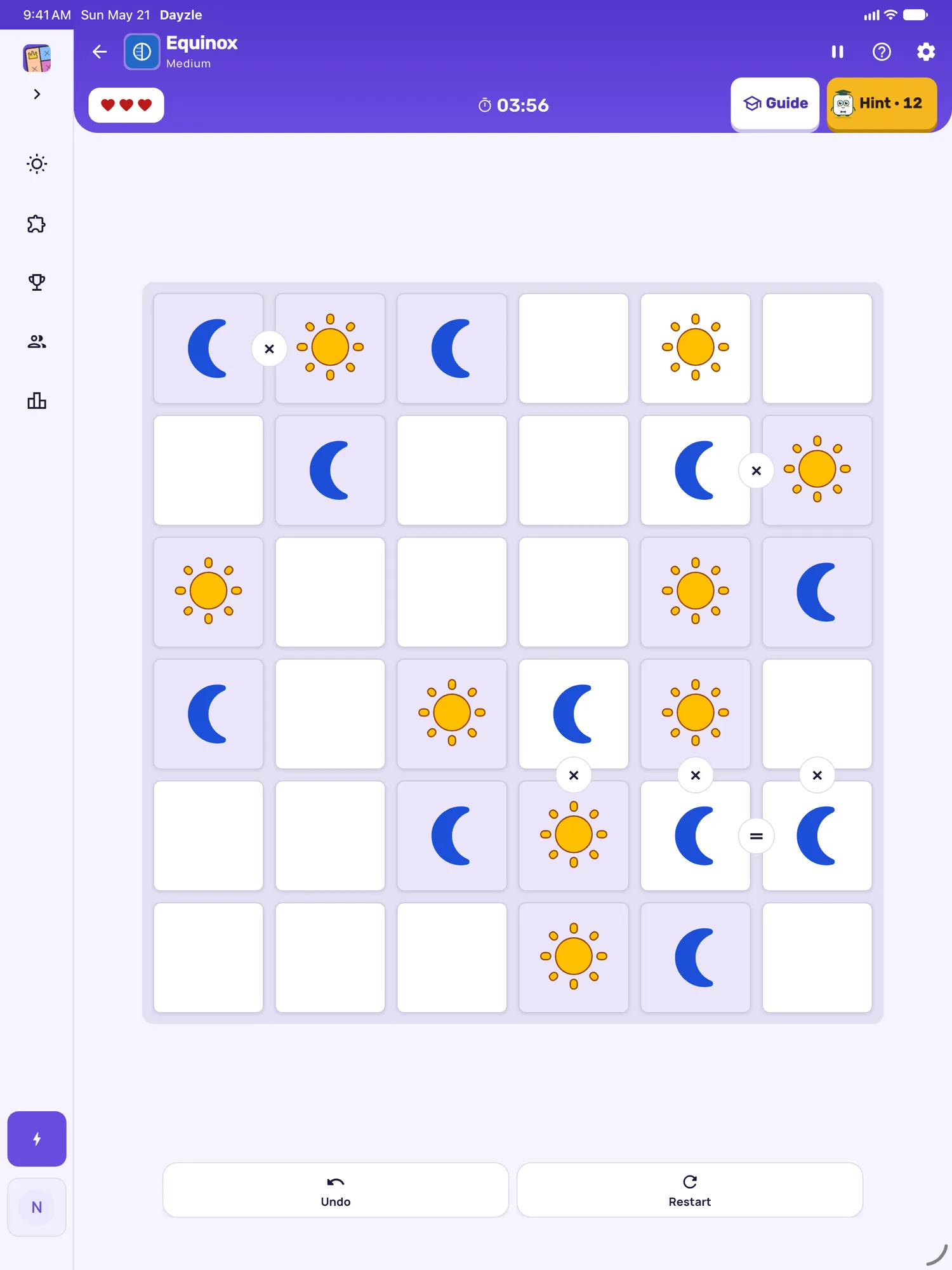 Equinox on iPad: a board in progress