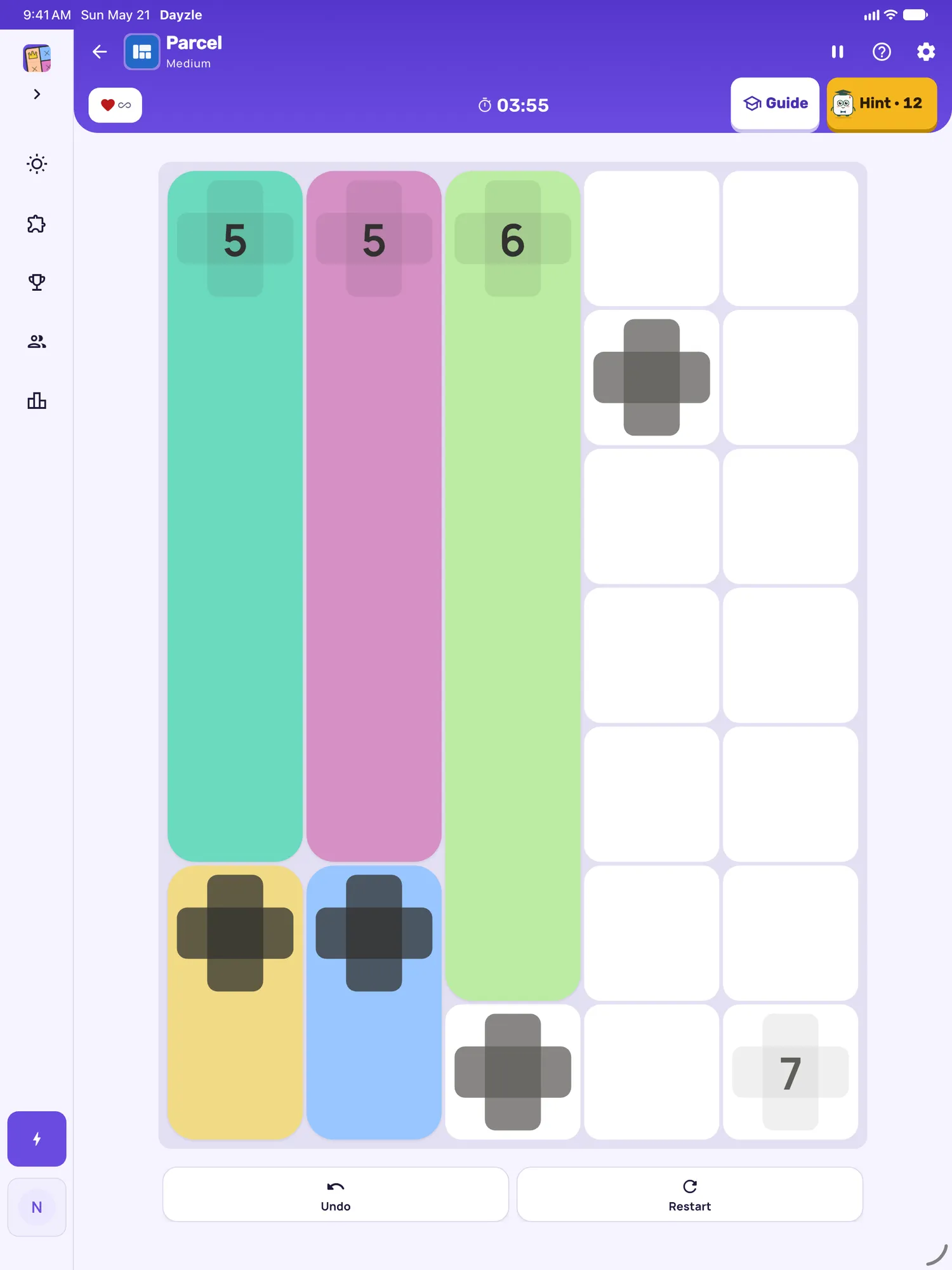 Parcel on iPad: a board in progress