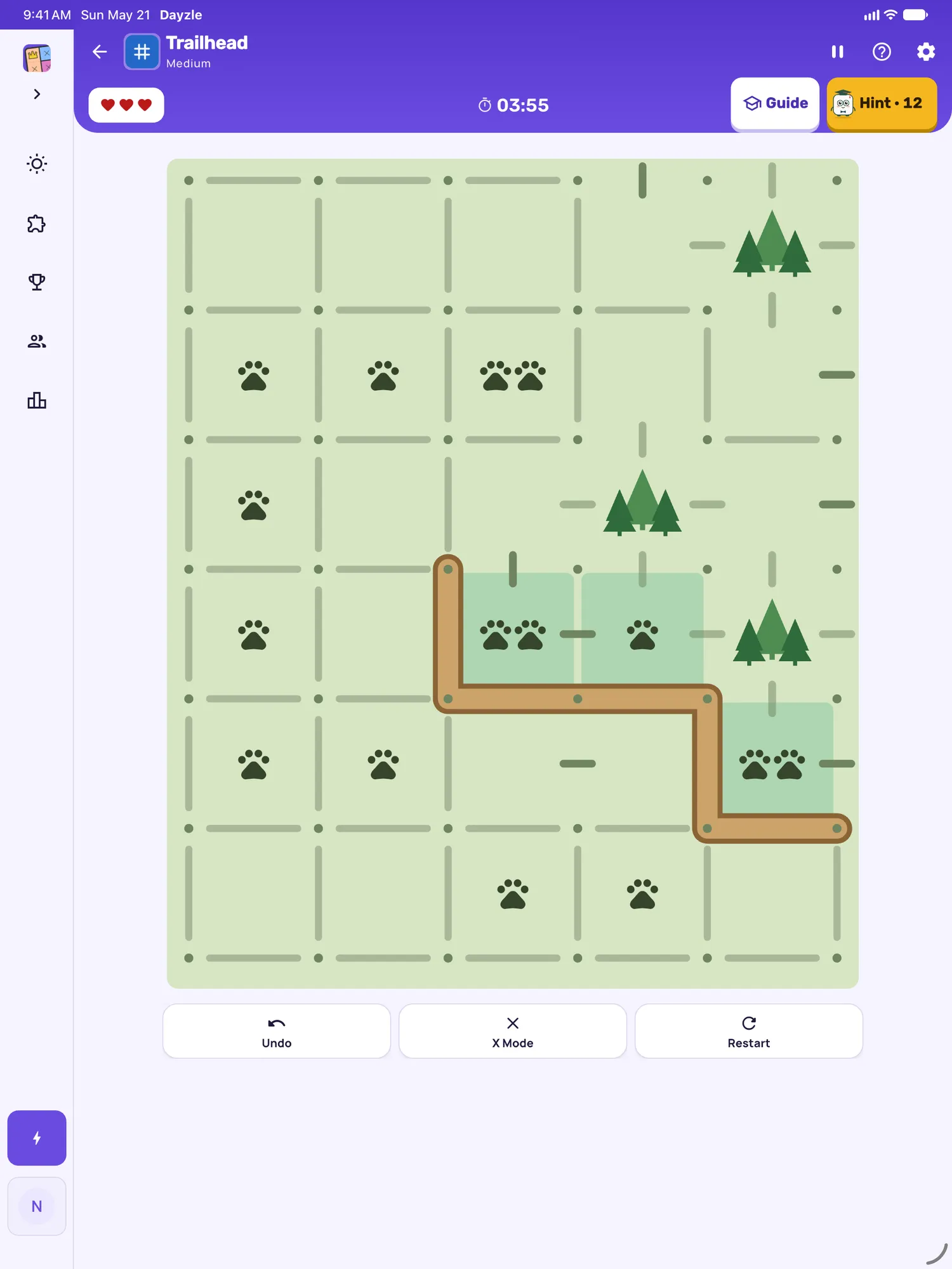 Trailhead on iPad: a board in progress