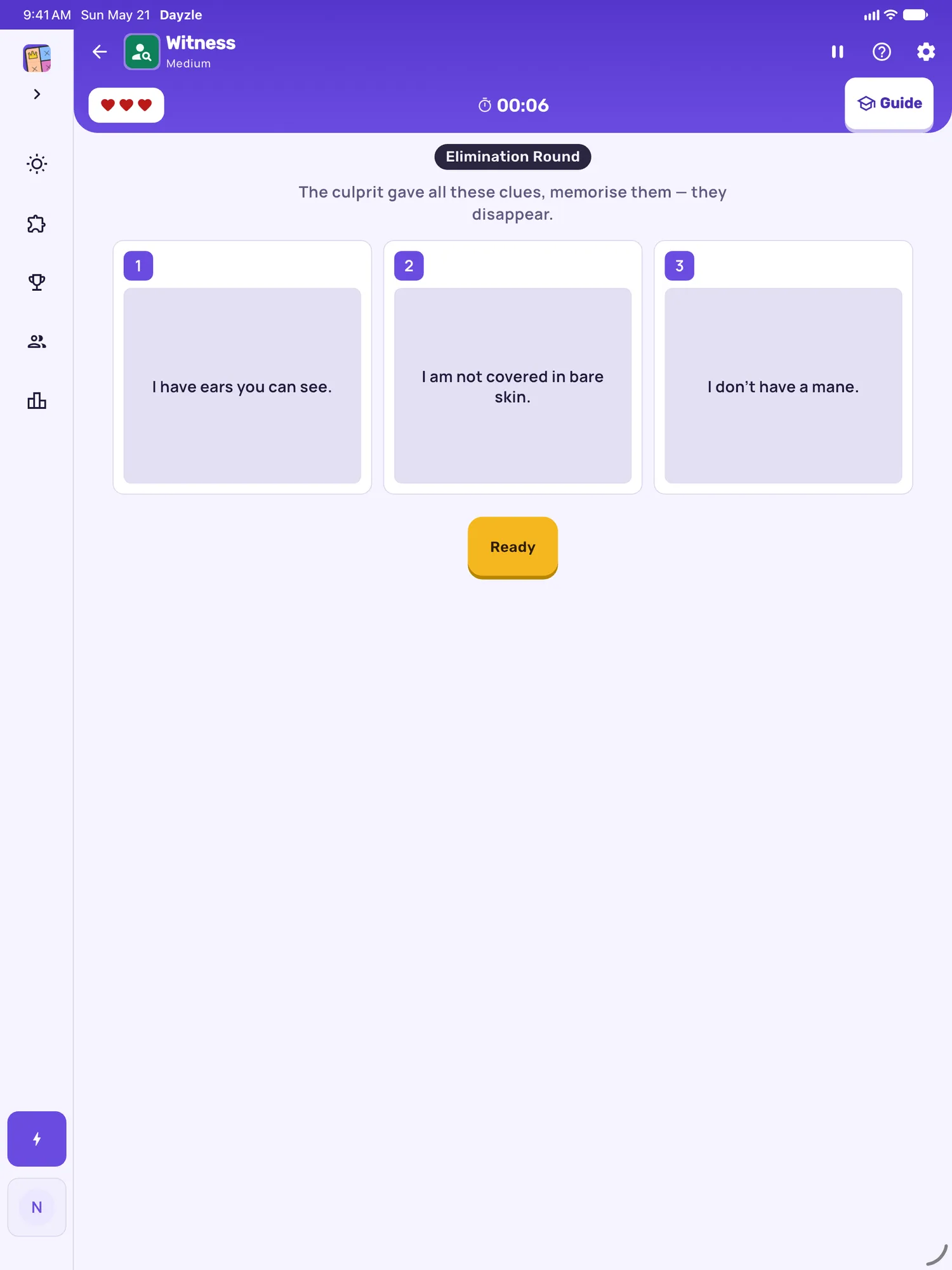 Witness on iPad: a board in progress