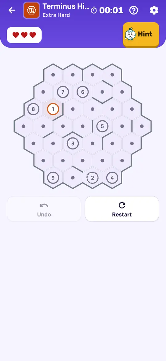 Terminus Hive: the hint teaching Cut Off on a real board. A step that would leave the line unable to reach the next station, or the districts it has to serve on the way.